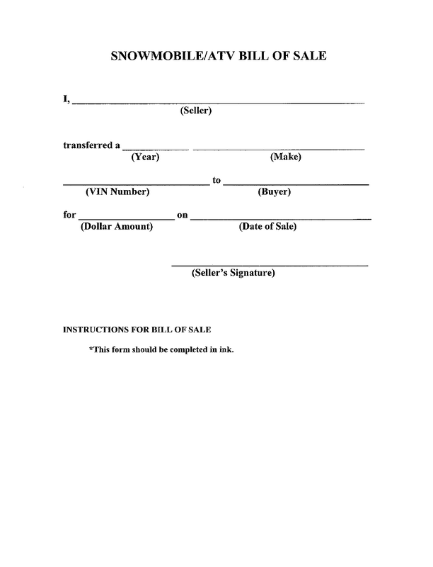 All-Terrain Vehicle (ATV) Proof Of Sale Form All-Terrain Vehicle (ATV) Proof Of Sale Form